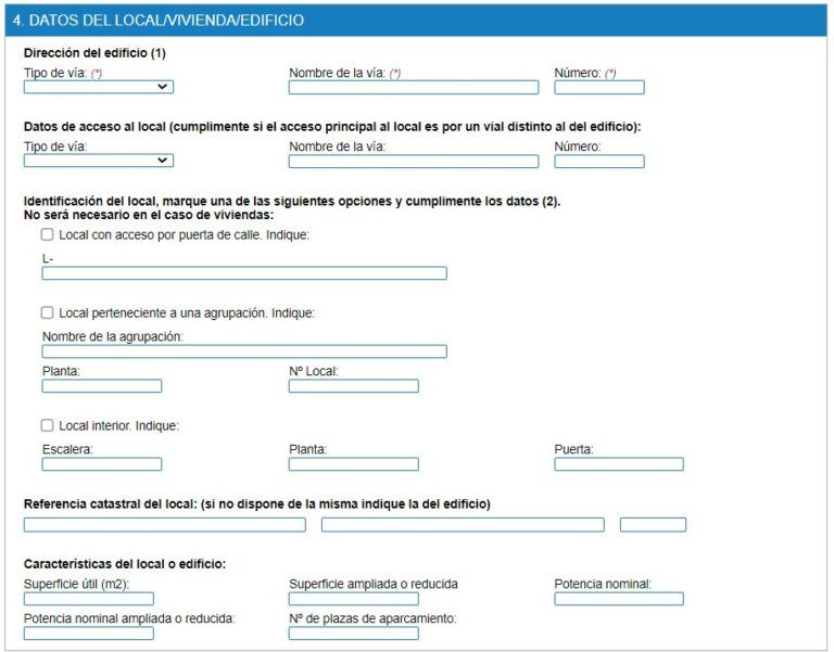 Declaración responsable reforma vivienda Madrid datos edificio